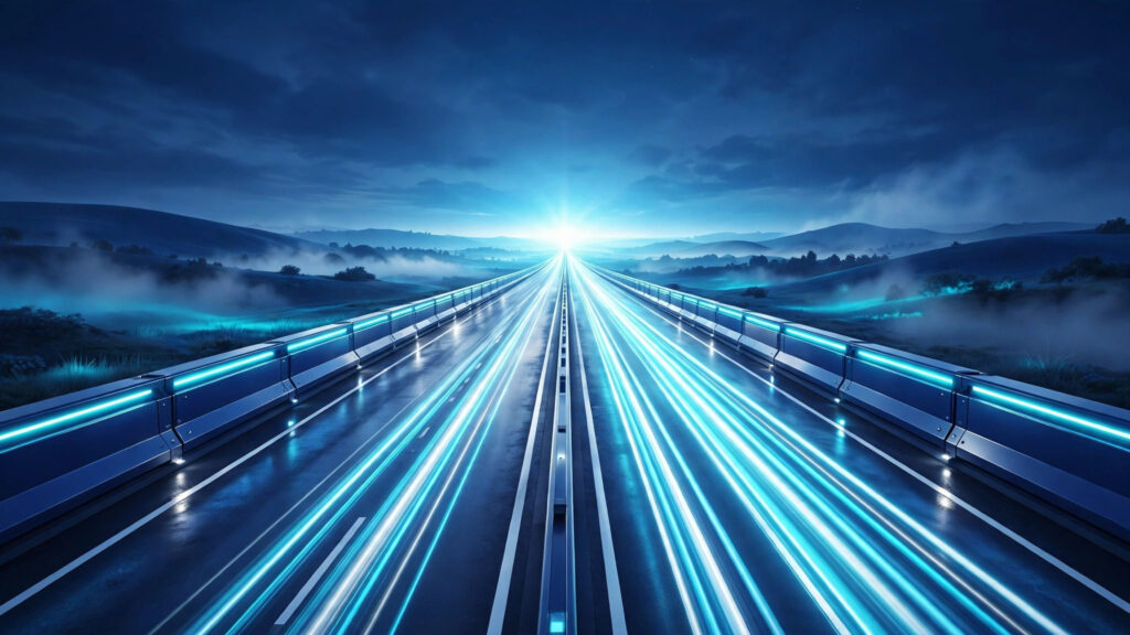 CCSOL 13th anniversary illustration: open highway toward a bright horizon