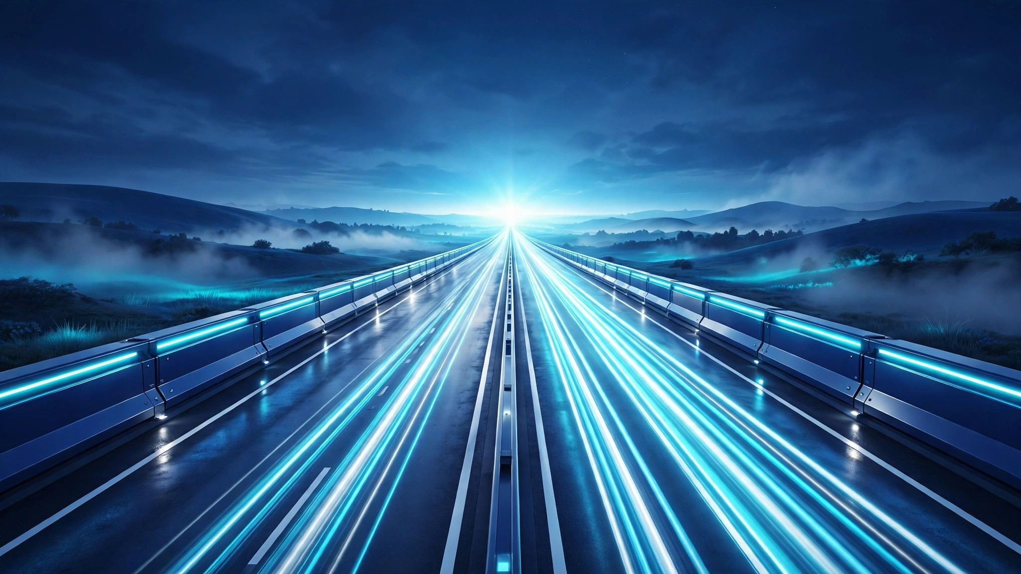 CCSOL 13th anniversary illustration: open highway toward a bright horizon
